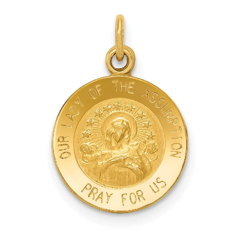 14KT Yellow Gold 17X12MM Religious Medal Pendant. Chain Not Included