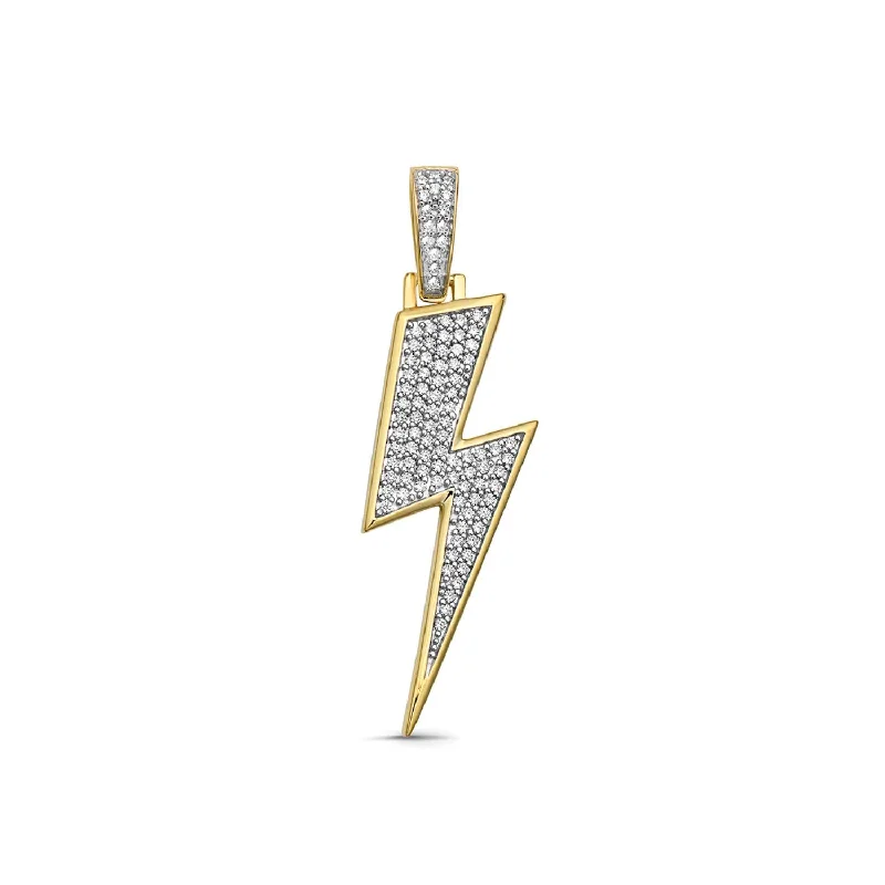 3/4 CTW Diamond 18-inch Lightning Pendant in 10KT Yellow Gold. Chain Not Included