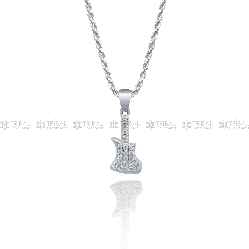 925 Sterling silver guitar diamond cubic zirconia stone  pendant nsp984