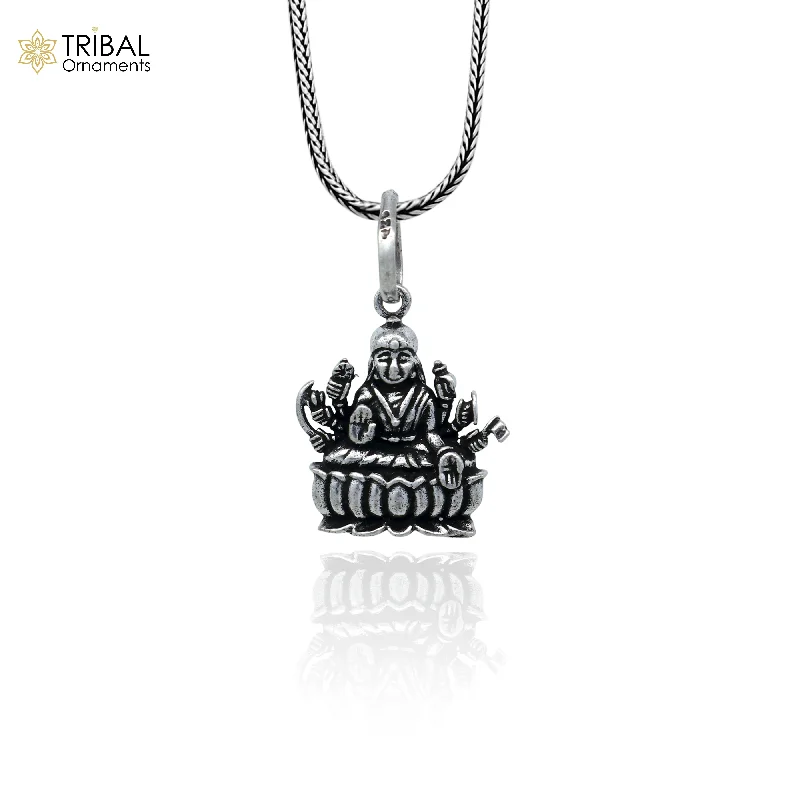 925 sterling silver handmade Lord Dhan Laxmi ji design stylish pendant nsp993