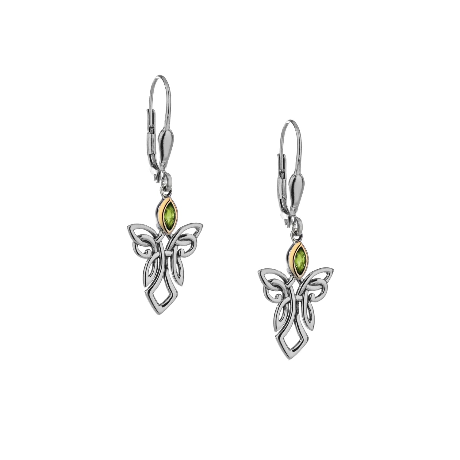 Keith Jack Sterling Silver + 10k Guardian Angel Peridot Earrings