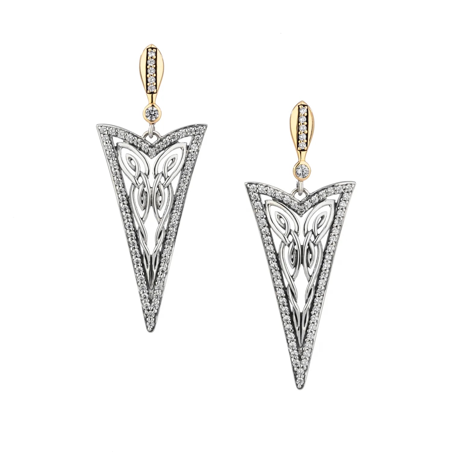 Keith Jack Sterling Silver + 10k Yellow CZ Butterfly Gateway Post Earrings