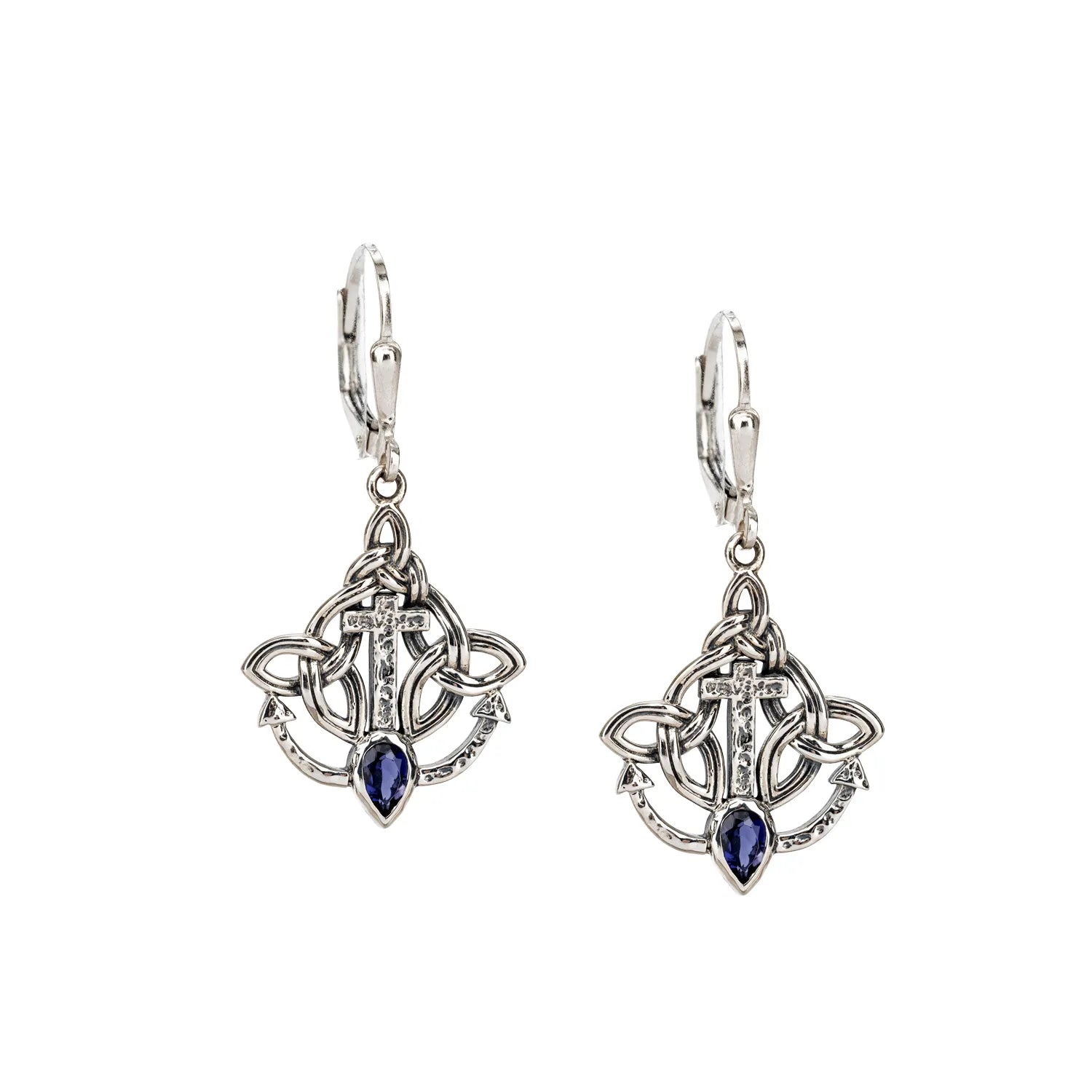 Keith Jack Sterling Silver Anchor Iolite Rocks 'n Rivers Leverback Earrings