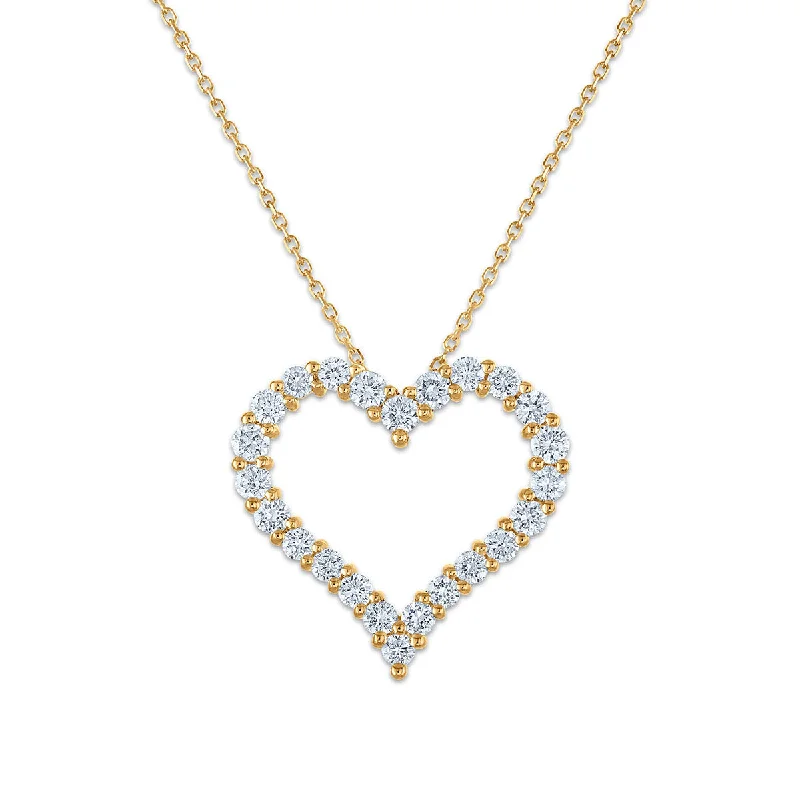 Signature EcoLove 1 CTW Lab Grown Diamond 18-inch Heart Pendant in 14KT Yellow Gold