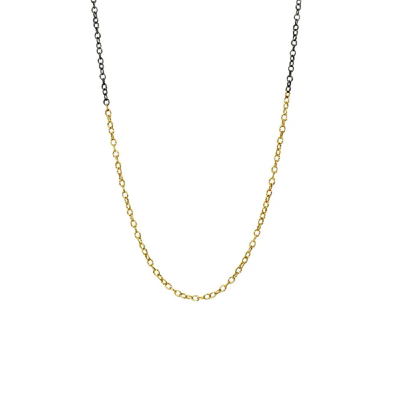 Sterling Silver Black Rhodium and Yellow Gold Two Tone ALEX Chain