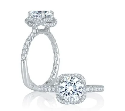 A. JAFFE Halo Engagement Ring