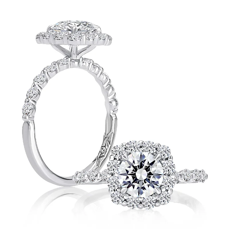 A. JAFFE Halo Engagement Ring