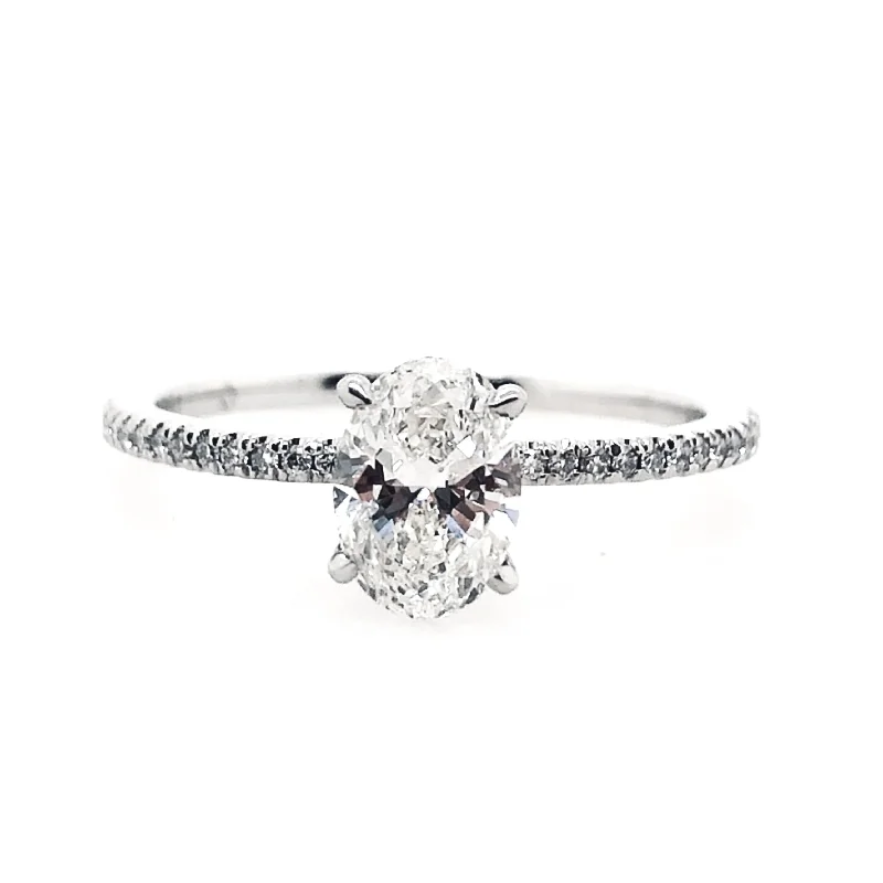 Forevermark Platinum Oval Shape Diamond Engagement Ring