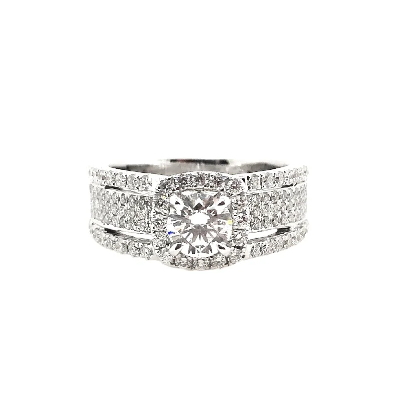 Forevermark White Gold Diamond Halo Engagement Ring