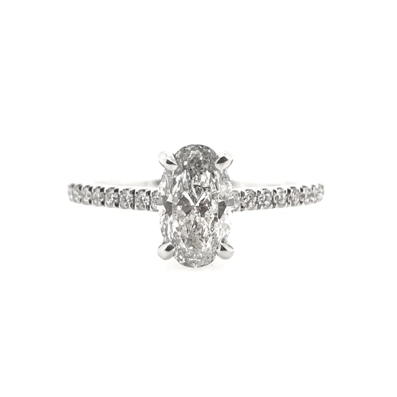 White Gold Oval Shape Diamond Engagement Ring