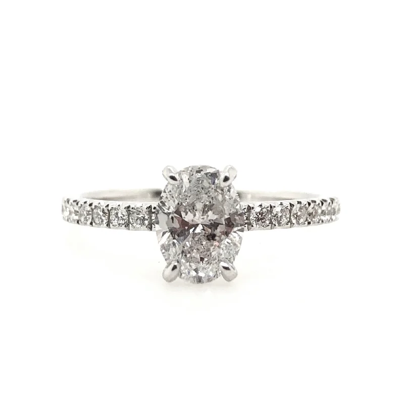 White Gold Oval Shape Diamond Engagement Ring