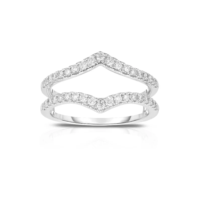 Fink's 14K White Gold Round Diamond Ring Jacket