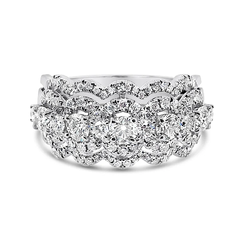 Forevermark White Gold Five Stone Diamond Halo Band