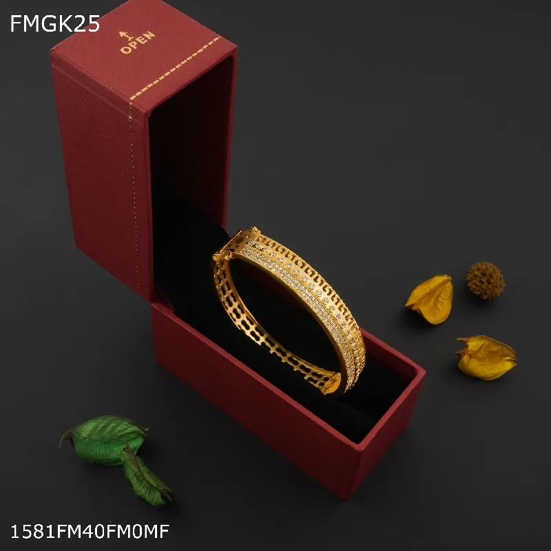 Freemen Ad open gold plated Kada  - FMGK25