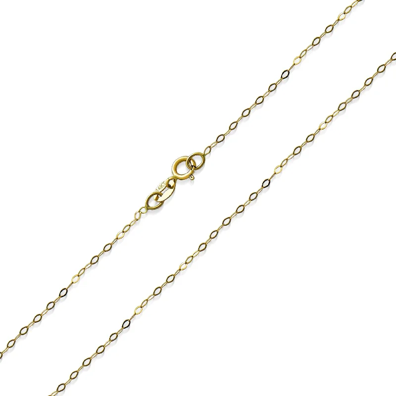 GENUINE 14K Gold Rolo Link Cable Chain Necklace Thin & Strong Multiple Lengths