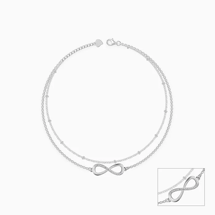 Silver Infinite Glow Anklet