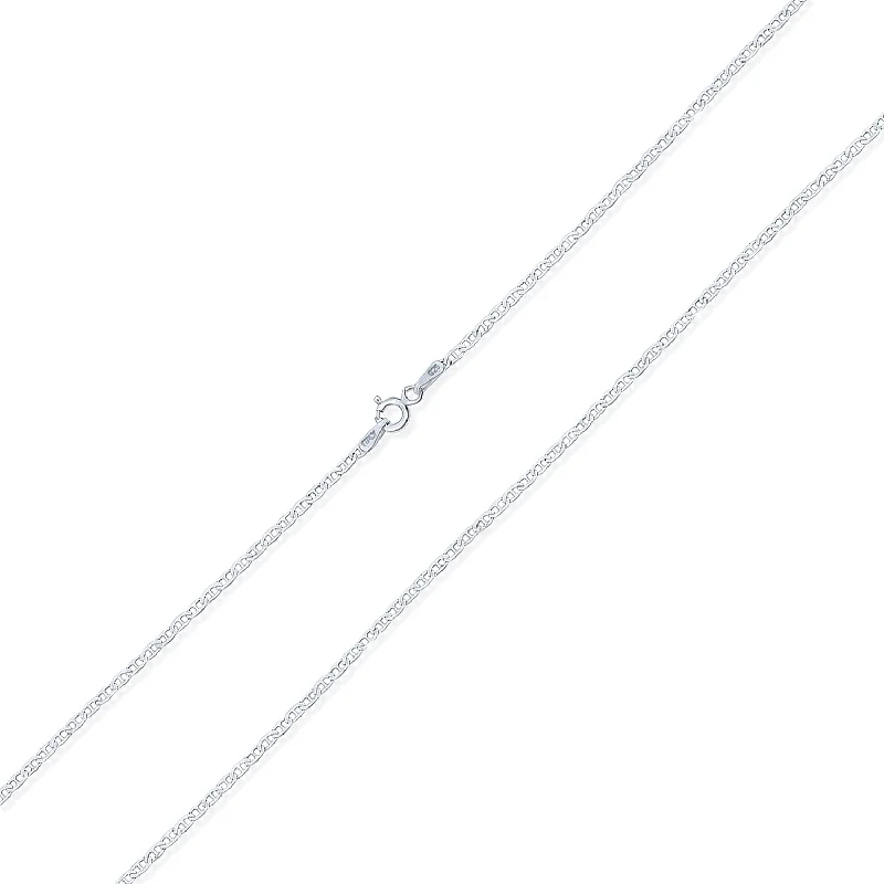 2MM Sterling Silver Anchor Chain Necklace for Men Nickel-Free Made in Italy