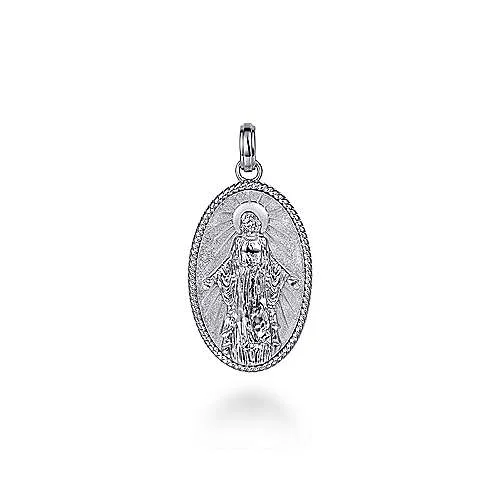 SS Virgin Mary Pendant  with Twisted Rope Frame