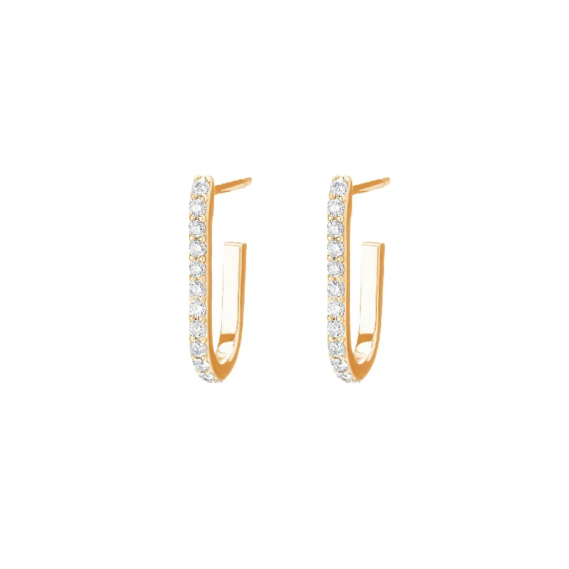 Mini Pin Hoops - Yellow Gold