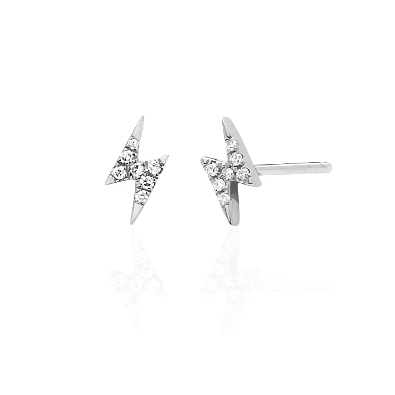 Diamond Mini Lightning Bolt Stud Earring