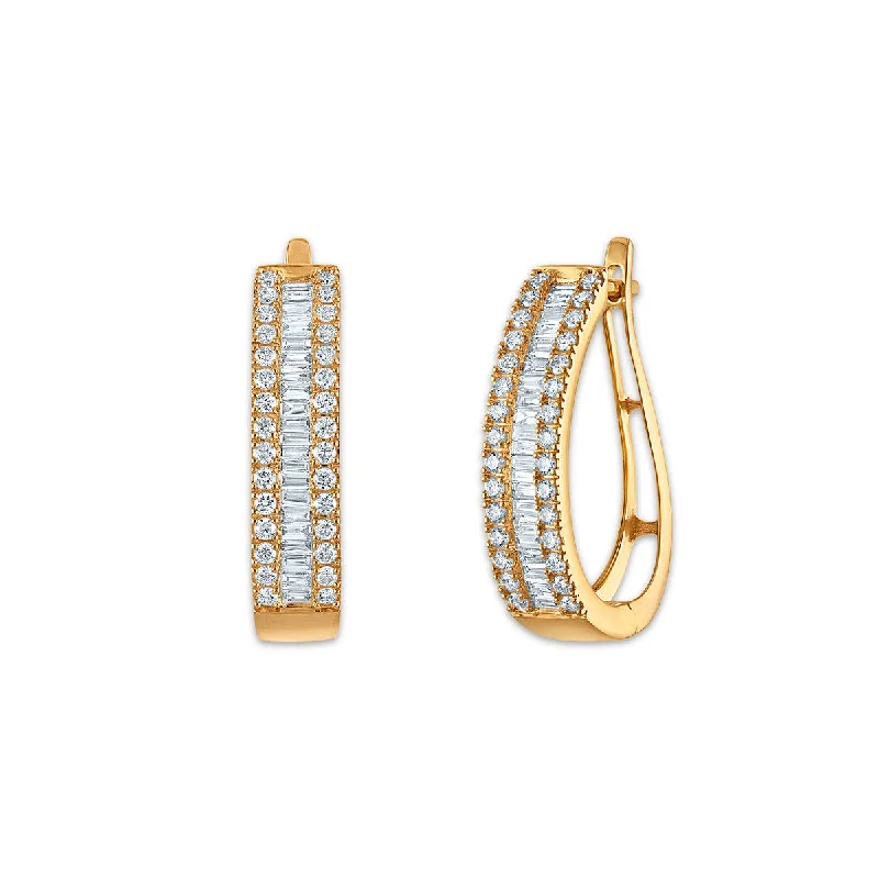 EcoLove 1 CTW Lab Grown Diamond Hoop Earrings in 10KT Yellow Gold