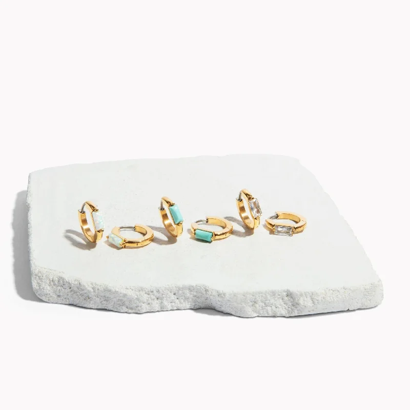 Camille Gemstone Hoop Earrings