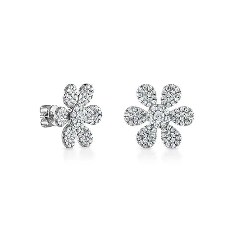 Jumbo Pave Flower Studs