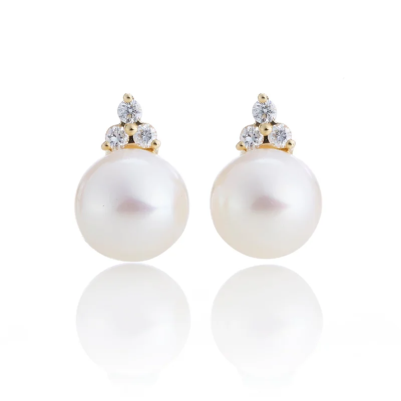 Madison Earrings in Pearls & Diamonds