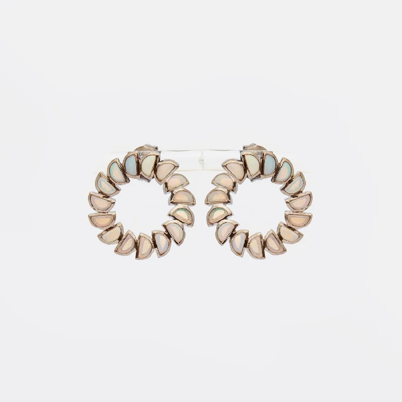 Ethiopian Opal Marabou Bypass Hoops