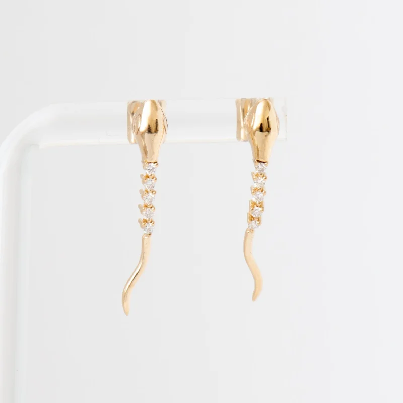 Snake Diamond Tennis Earrings