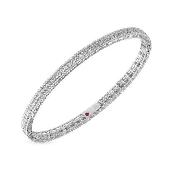 Roberto Coin 18K White Gold Princess Symphony Diamond Bangle