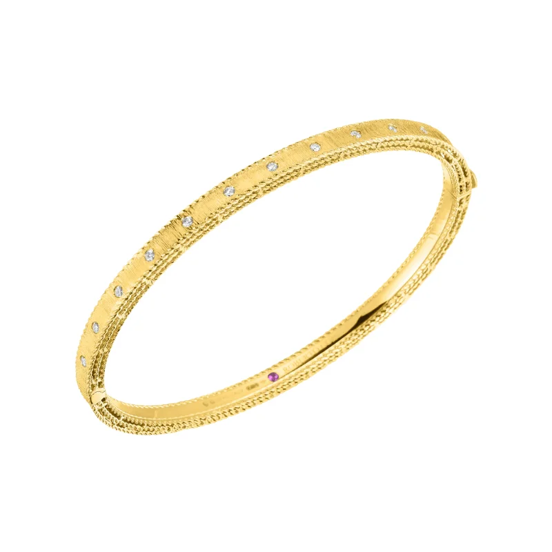 Roberto Coin 18K Yellow Gold Princess Symphony Diamond Bangle