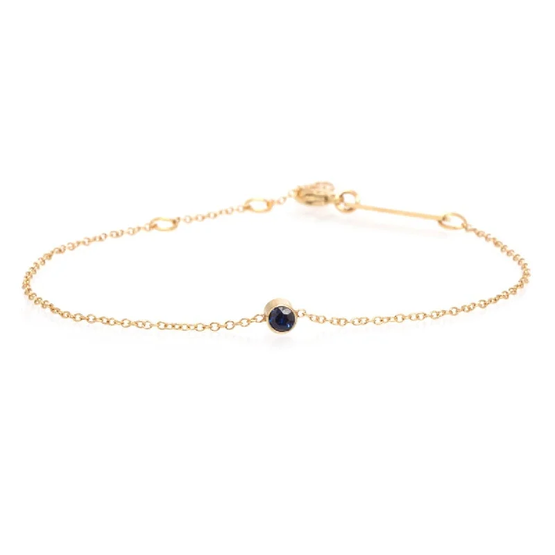 14K Yellow Gold Sapphire Bezel Set Bracelet