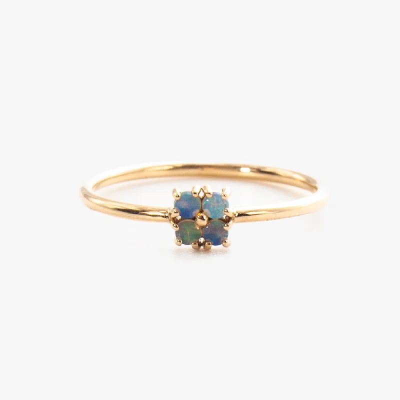 Small Opal Lattice Ring