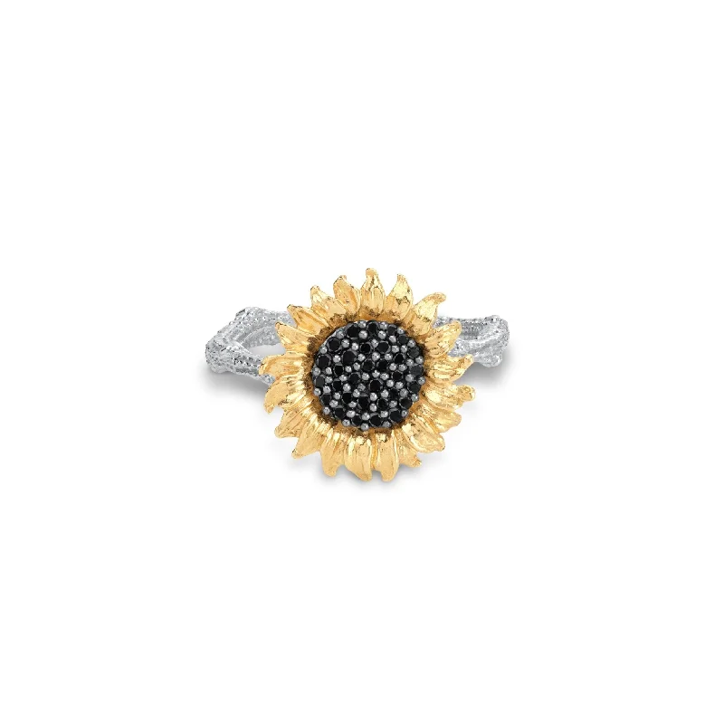 Vincent 15mm Ring with Diamonds - Black Diamonds