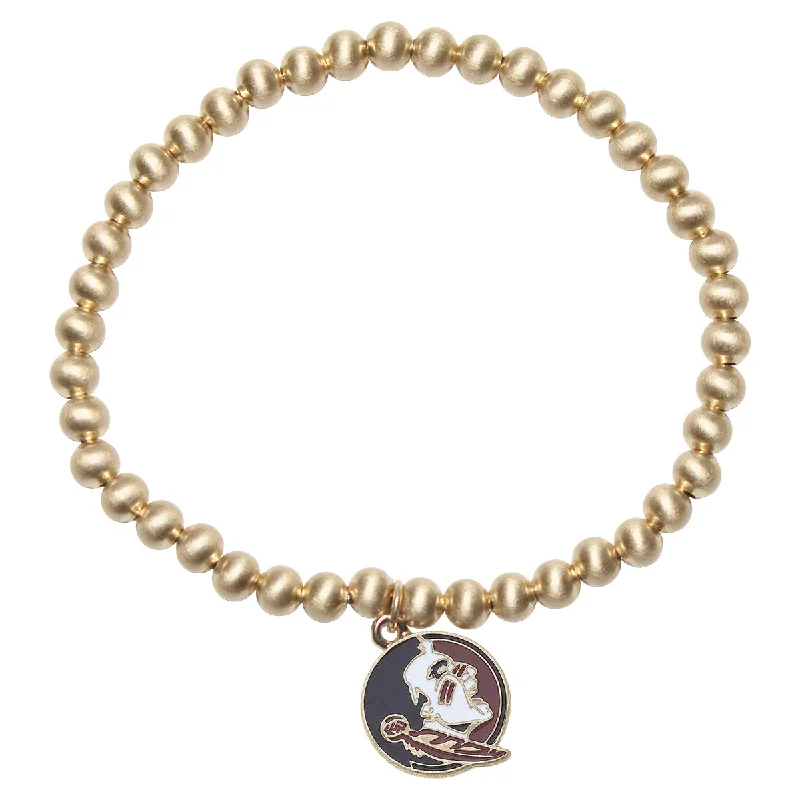 Canvas Seminole Logo Ball Bead Stretch Bracelet