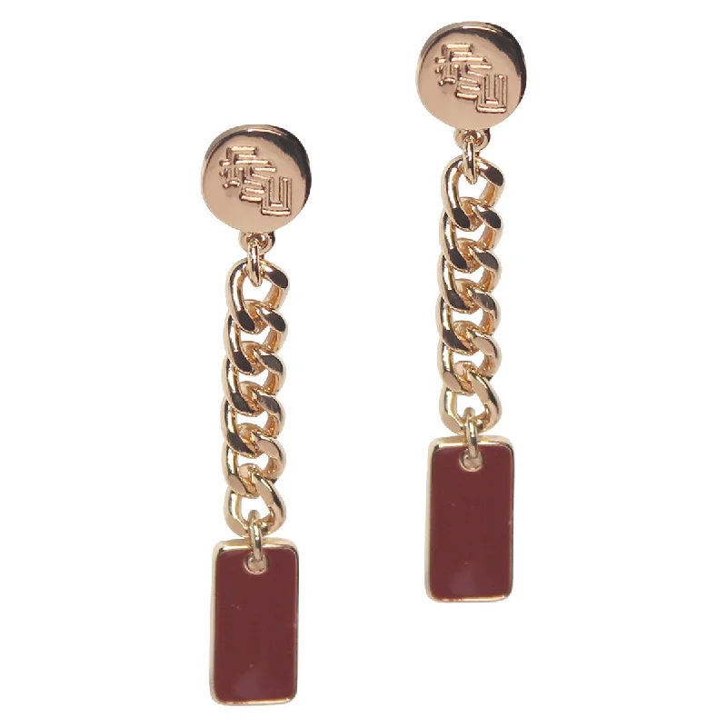 Emerson Street Stacked FSU Chain Dangle Stud Earrings