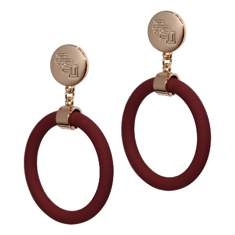 Emerson Street Stacked FSU Garnet Hoop Stud Earrings